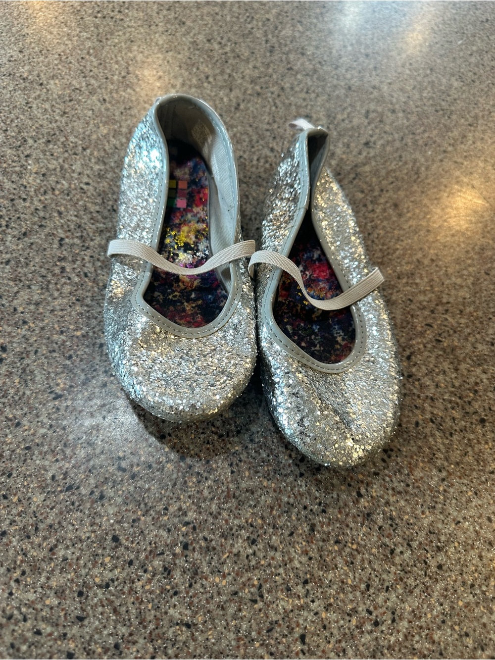 Silver Glitter Mary Jane Kids Costume Shoes